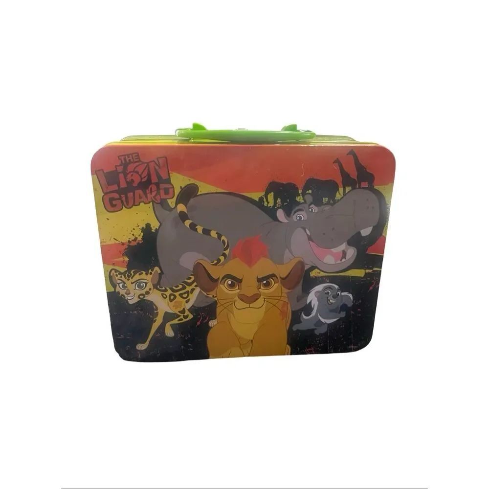 The Lion Guard Hippo Cheetah Zoo Animals Disney 3D Metal Lunch Box With Puzzle